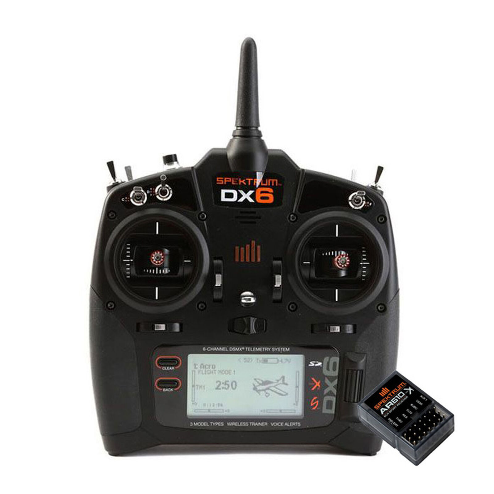 DX6 6-Channel Transmitter, Mode 2 EU + AR610