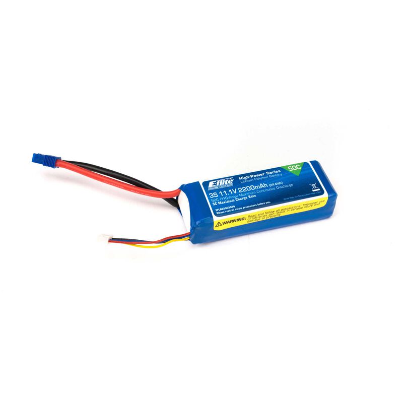 11.1V 2200mAh 3S 50C LiPo Battery: EC3