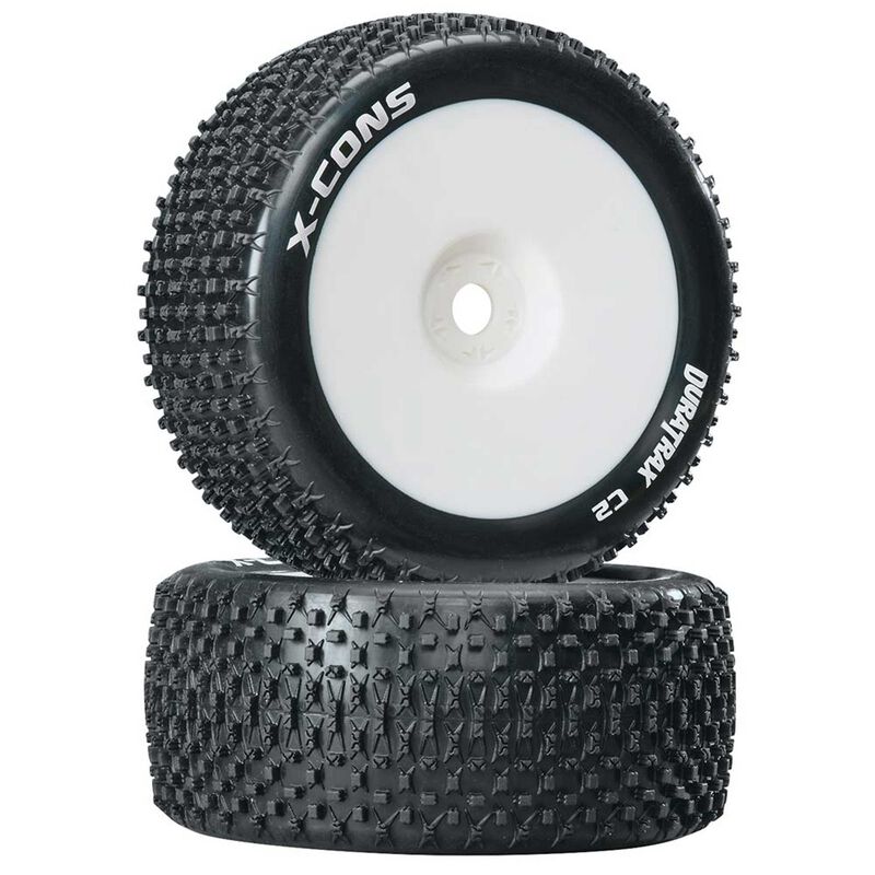X-Cons 1/8 Mounted C2 Truggy Tires (2)