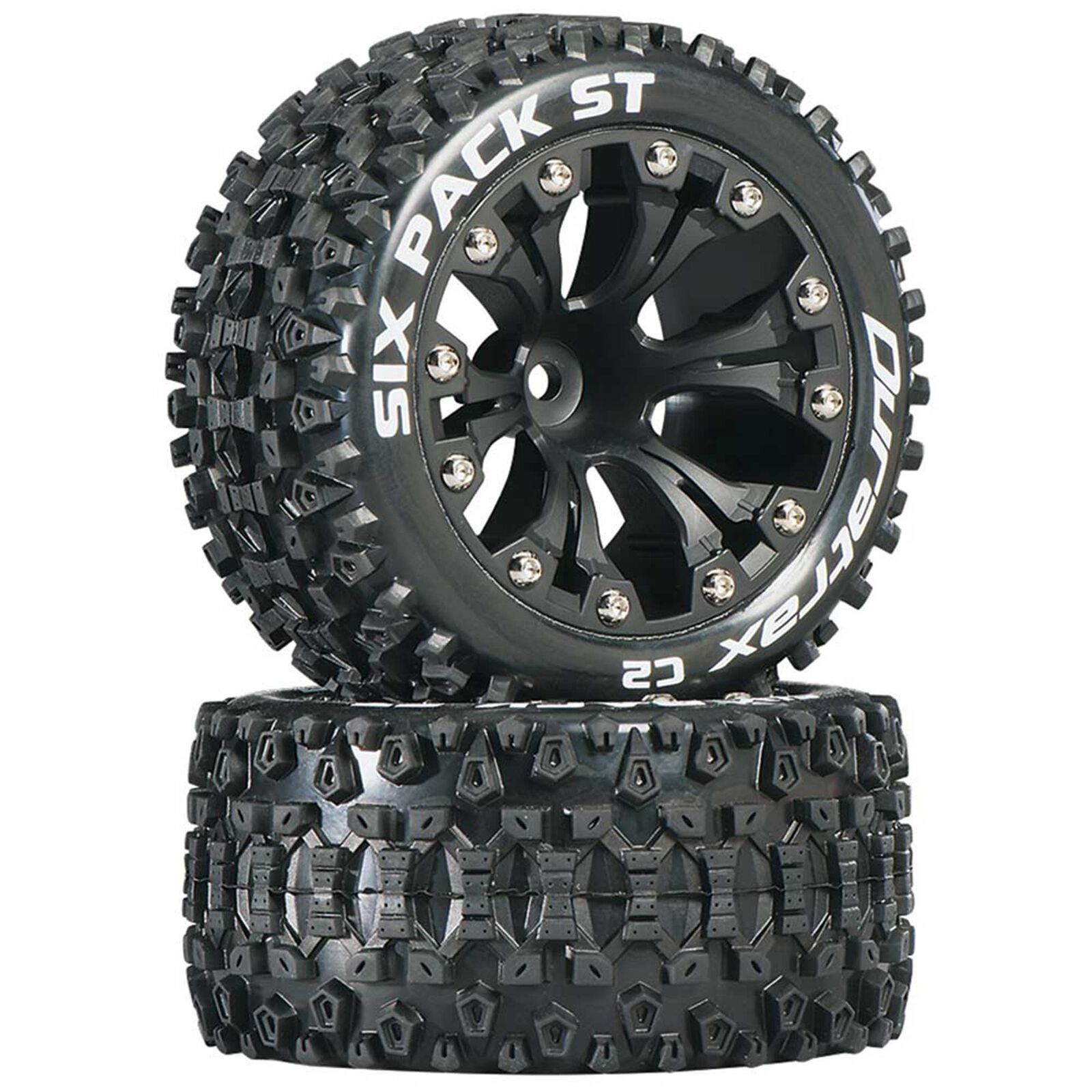 Six Pack ST 2.8" 2WD Mounted 1/2" Offset Tires, Black (2)