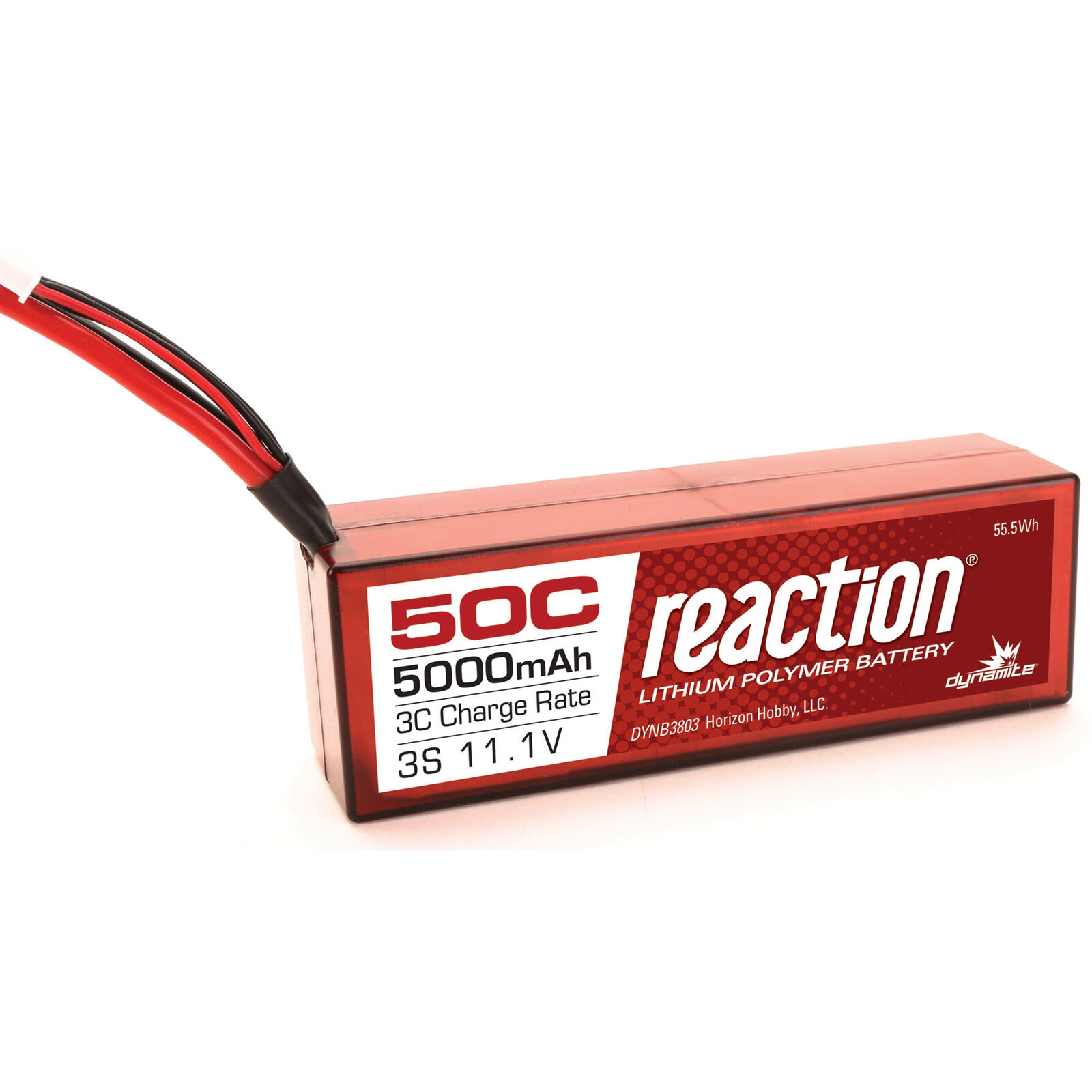 Reaction 11.1V 5000mAh 50C 3S LiPo, Battery, Hardcase: Deans