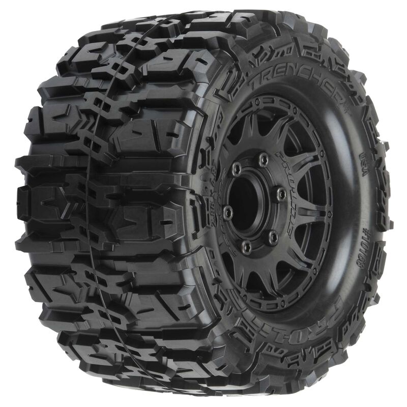 1/10 Trencher HP BELTED F/R 2.8" MT Tires Mounted 12mm Blk Raid (2)
