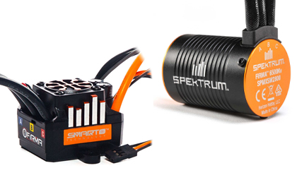 Spektrum Firma 100 amp Smart ESC, and Spektrum Firma 6500kv Brushless Motor